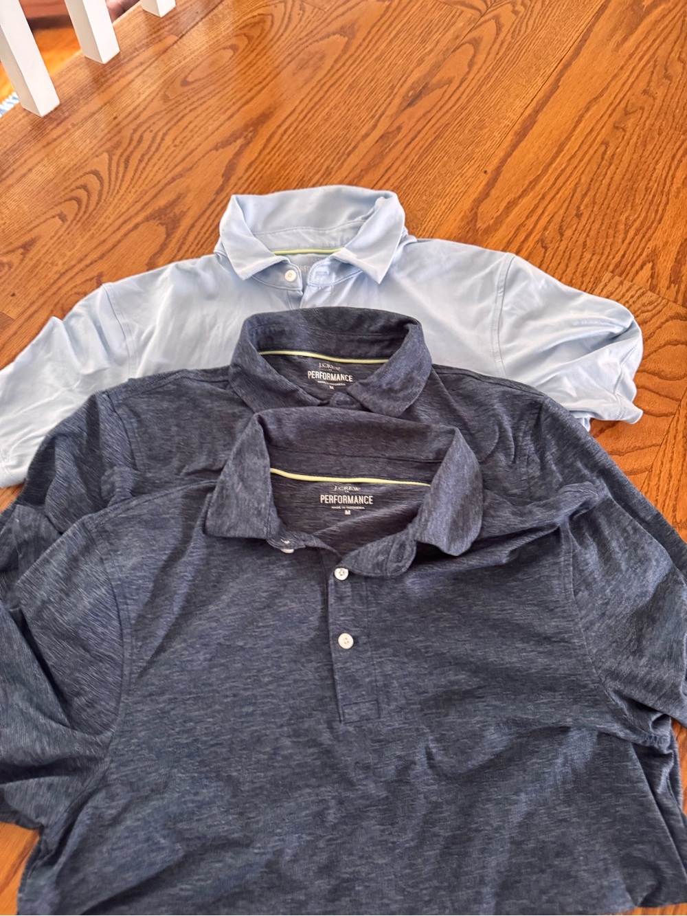 J. Crew Performance Polo Pack in Navy and Light Blue Set of 4! Three navy.